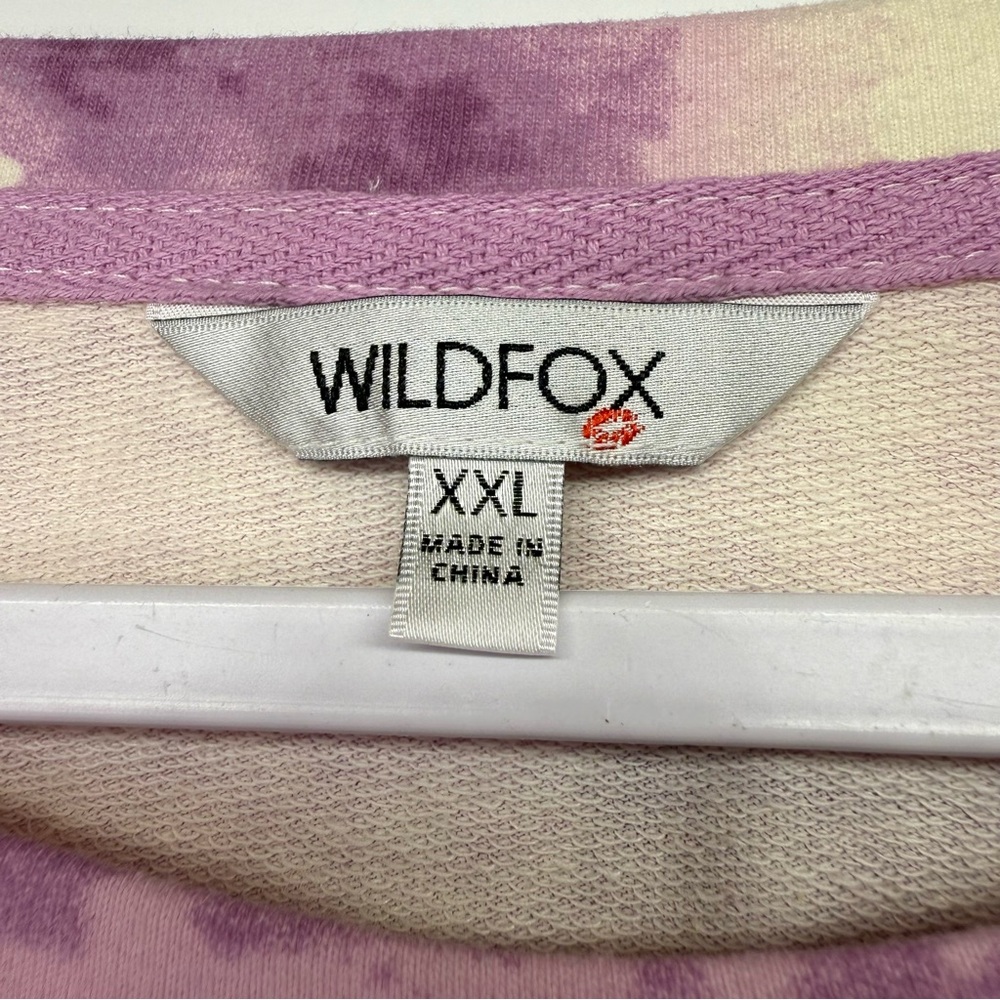 Wildfox Tie Dye Stars Pullover Sweatshirt Purple Size XXL NEW - Picture 8 of 11